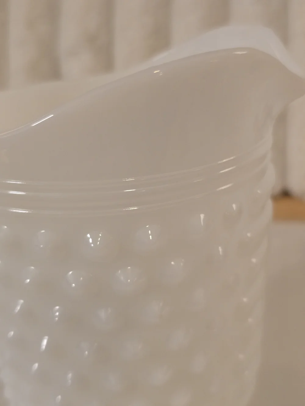 Vintage Anchor Hocking Hobnail Milk Glass Juice Pint Pitcher MCM